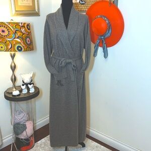 Neiman Marcus Oatmeal Shawl Collar Cashmere Long Robe Sz. XL
